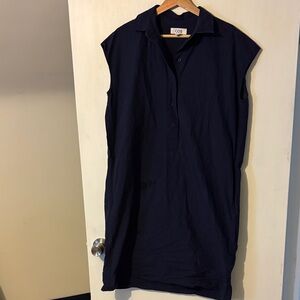 COS Dark Blue cotton Sleeveless Dress